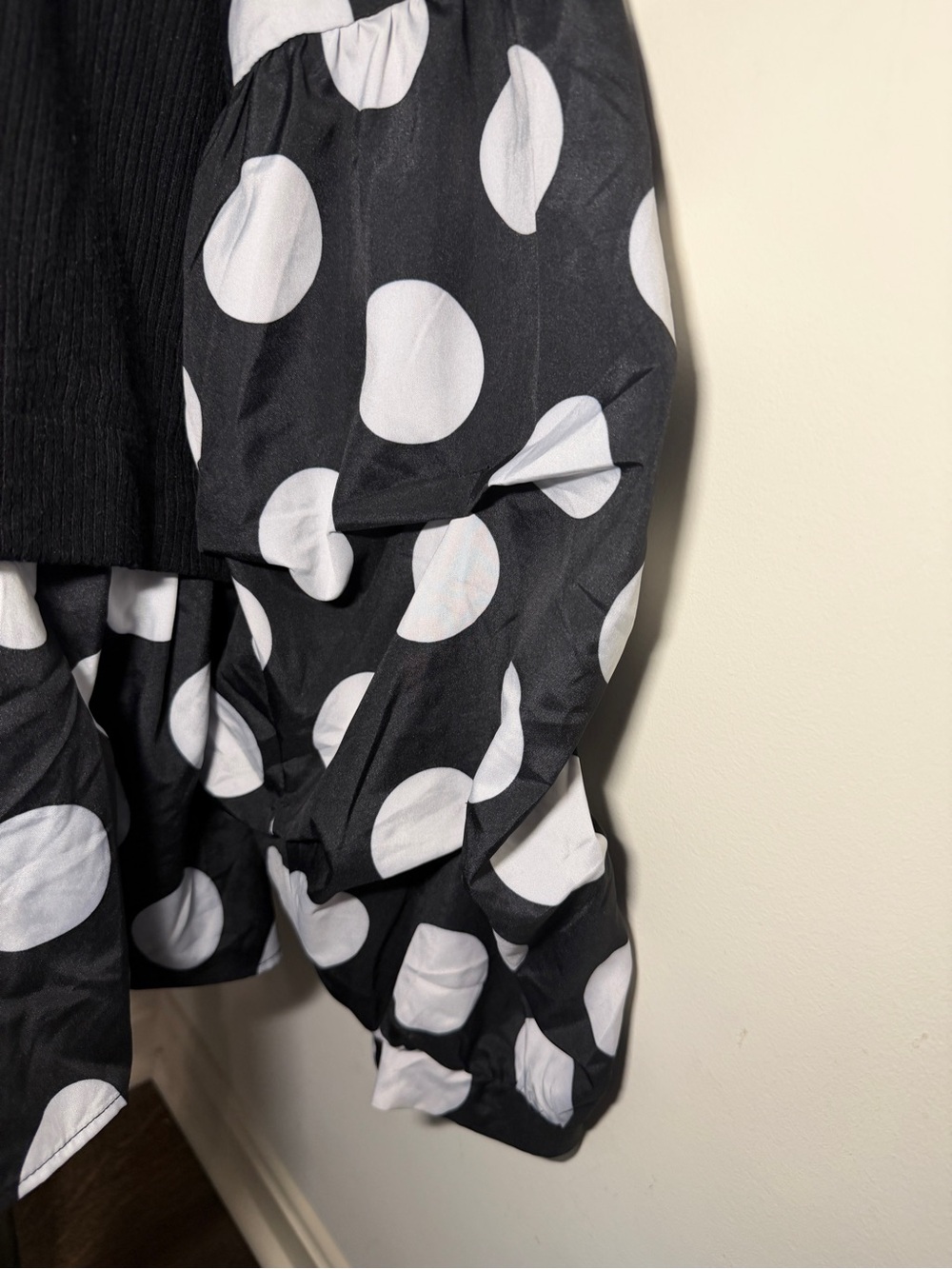 Ashley Stewart Plus Size 22/24 Black White Polka Dot Rib Knit Sweater Tunic Top - Picture 4 of 7